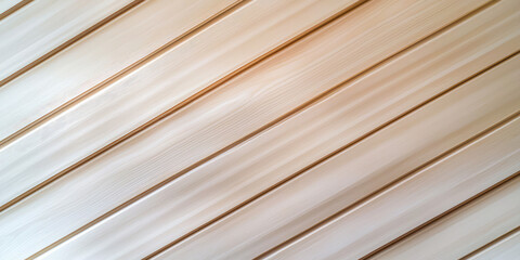 Obraz premium Ceiling decorated with wooden planks. Designer ceiling made of slats. Wooden planks from sustainable sources. Eco-friendly interior design