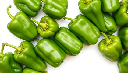 Vibrant Green Bell Peppers: A Fresh and Lush Still Life