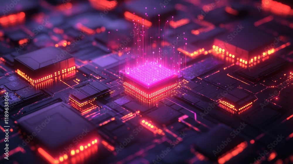 Poster this artwork showcases an intricate representation of edge computing, featuring a network of glowing