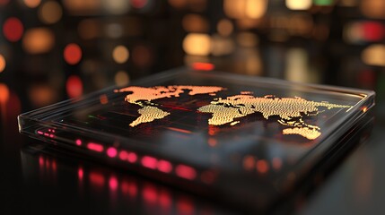 Global Network: A Futuristic World Map Display