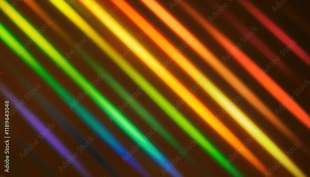 Poster vivid diagonal spectrum light beams with a gradient texture, creating a dynamic abstract design for creative and artistic background