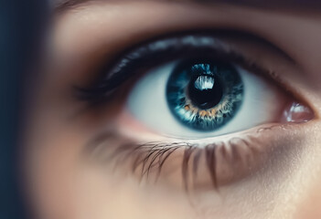 close up of eye against plain background, ideal to add text