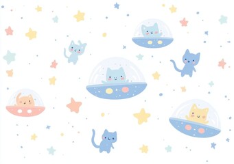 A set of space UFO characters