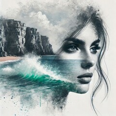 Fototapeta premium Silhouette Embracing the Sea