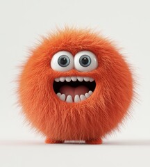 Obraz premium A cute, angry red monster in a 3D animation, isolated against a white background, generated by AI