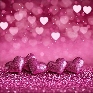 glitter pink heart wallpaper