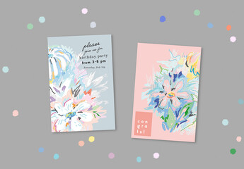 Artistic Floral Cards Layout