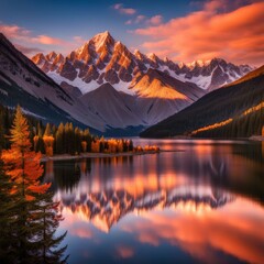 beautiful sunset in the mountains