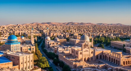 Obraz premium panorama of stunning Amman capital of Jordan, sunny day