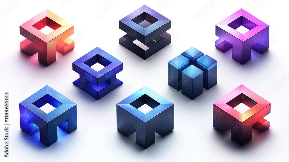 Poster abstract geometric shapes arranged in a visually striking pattern.