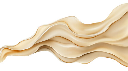Obraz premium Abstract Fluid Gradient in Neutral Tones, Featuring Soft Beige and Creamy Swirls. Ideal for Creative Backgrounds, Decorative Designs, and Digital Art. Isolated on Transparent Background. Cutout. PNG.