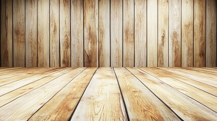 Naklejka premium Rustic Wooden Floor and Wall Background Studio