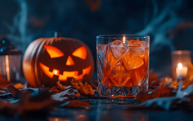 Halloween Cocktail Night: Spooky Jack-o'-lantern and a Glowing Old Fashioned
