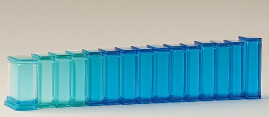 Fototapeta premium Abstract Glass Blocks Gradient Blue Teal Color Chart Data Visualization