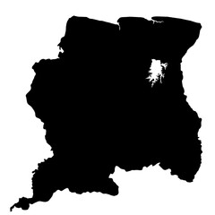 Suriname Map Silhouette