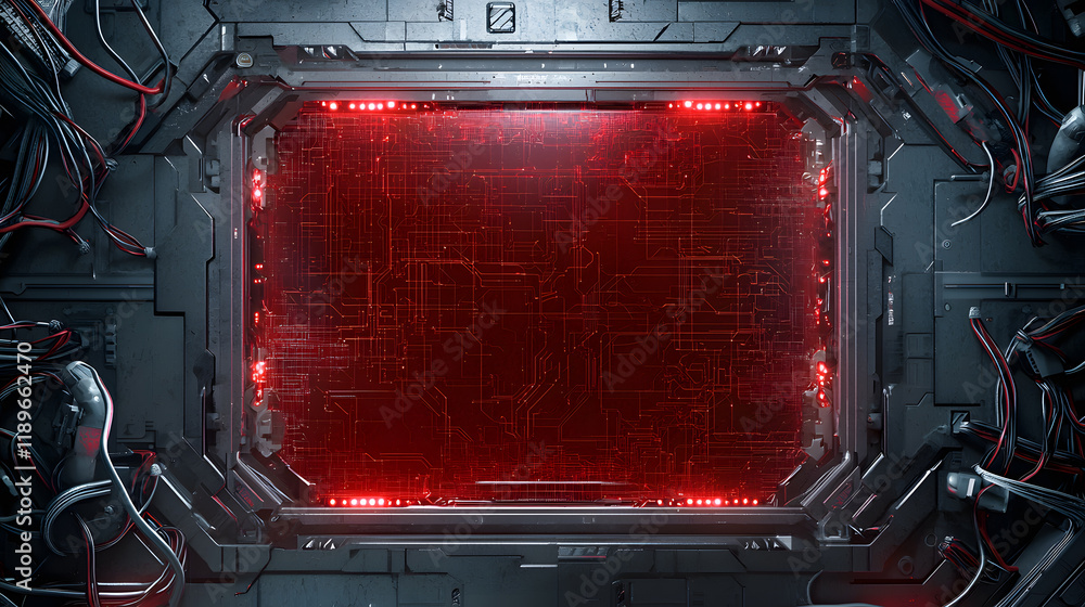 Poster futuristic technology interface cybernetic lab digital artwork high-tech environment close-up view s