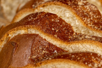 a soft loaf of wheat flour on the table