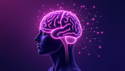 Silhouette of a head with a lit brain illustration for International Epilepsy Day, featuring space for a powerful message.