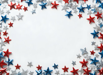 Fototapeta premium Patriotic Star Frame: A Festive Background for Independence Day Celebrations