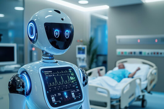 Robot Nurse Monitoring Patient Vitals in Hospital