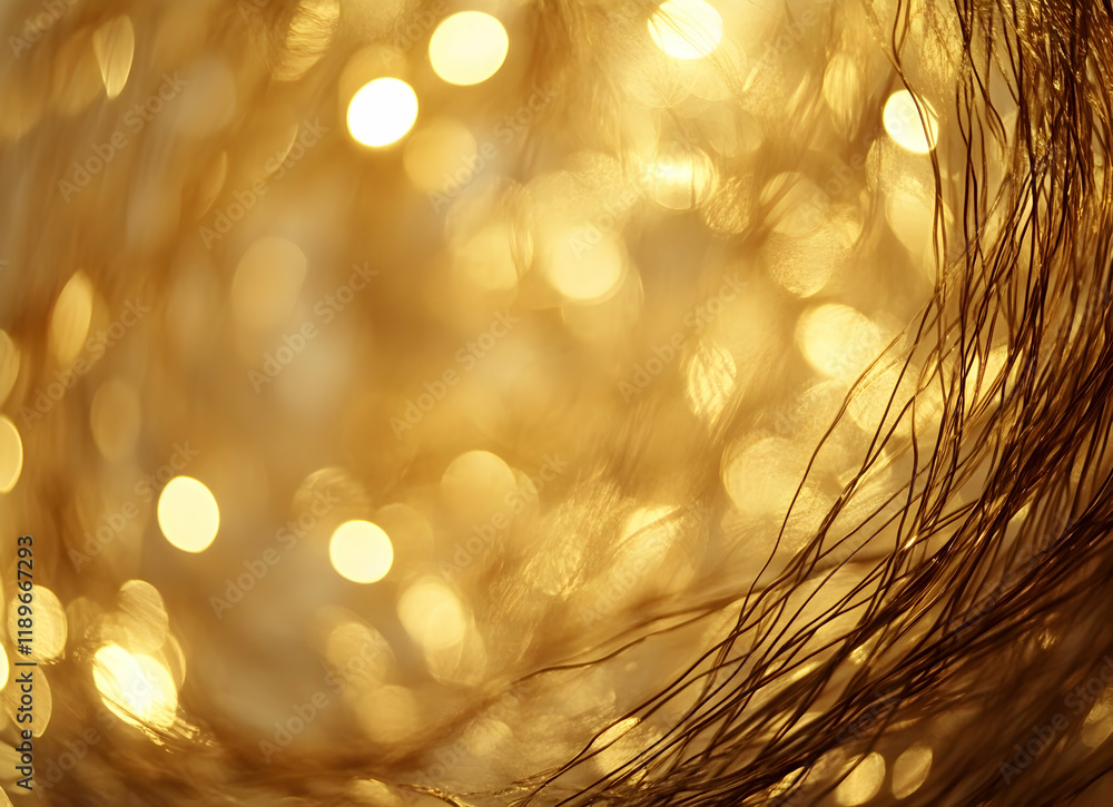 Poster golden lights and abstract textures: a captivating bokeh image