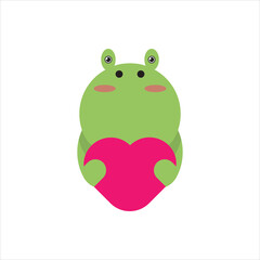 Cute frog and love icon design vector illustration
