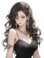 Beautiful anime woman portrait
