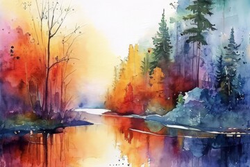 Obraz premium abstract painting of the river
