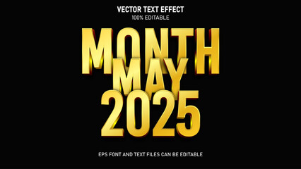 Gold style 2025 editable text effect