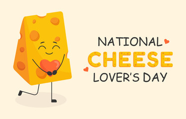 National cheese lover's day poster. Design template for celebration. Vector illustration.