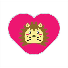 lion and heart icon vector design illustration. 