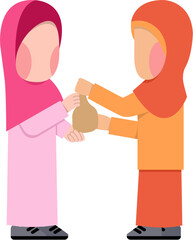Fototapeta premium Illustration Of Muslim Paying Zakat