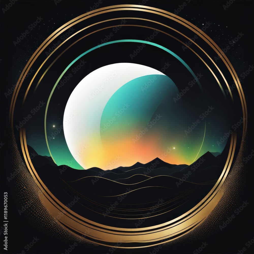 Poster abstract background with a planet and space for your text. vector.abstract vector.