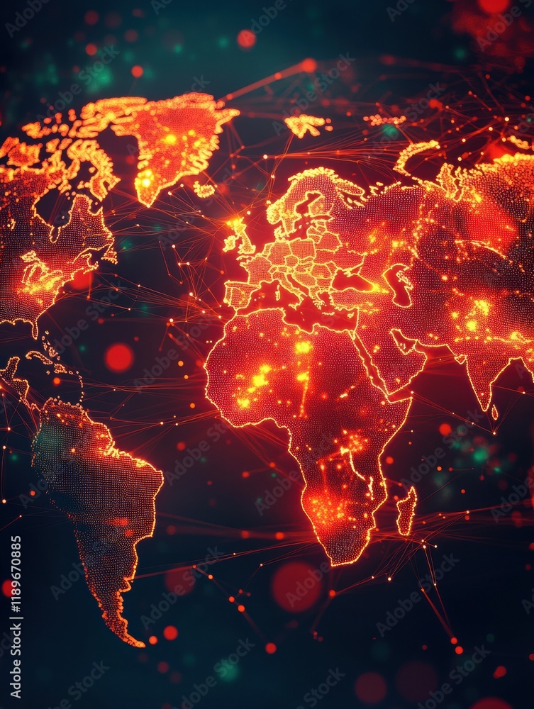 Aufkleber world map highlighting zones of epidemic outbreaks in a vivid and detailed design utilizing colorful