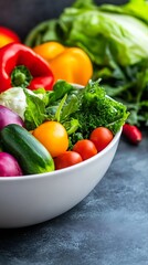 Vibrant Fresh Vegetables Assortment in a Bowl for Healthy Eating : Generative AI