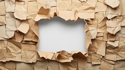 Creative Concept of Torn Paper Revealing Blank Space for Innovative Design and Copy Placement : Generative AI