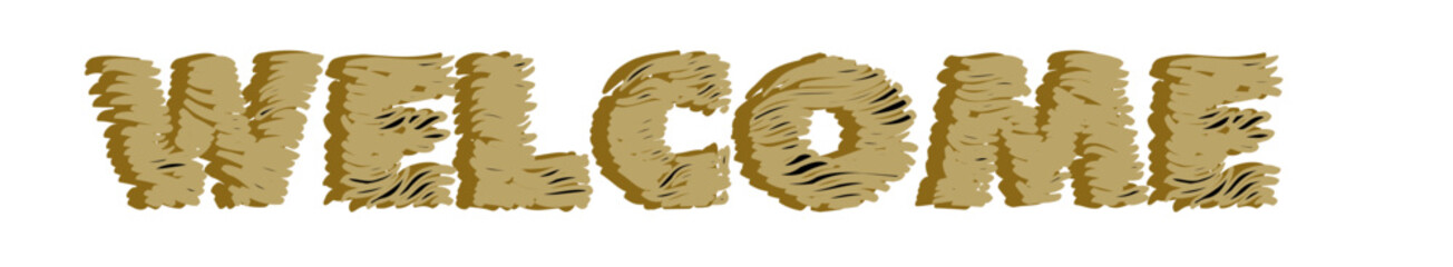 Welcome - gold and black color - 3D word written - ideal for websites, presentations, cards, banners, sweatshirts, prints, cricut, silhouette, sublimations, labels, stickers	