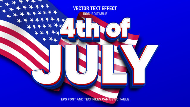 4th of july 3d style editable text effect