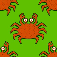 Ocean animals seamless crabs pattern for wrapping paper and fabrics and linens
