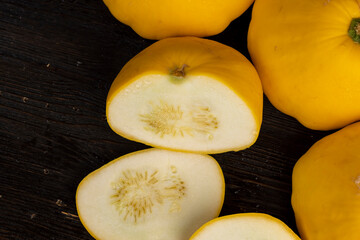 small pieces of delicious ripe yellow squash