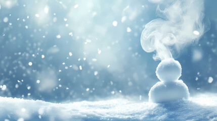 Allergy season relief steam inhaler for nasal congestion. Snowveil. Illustration