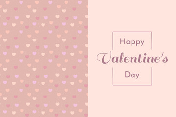 Valentine s day greeting card with hearts pastel colors. Romantic design for valentine and wedding. Print for gift paper, packaging, wallpapers, clothes, textiles.