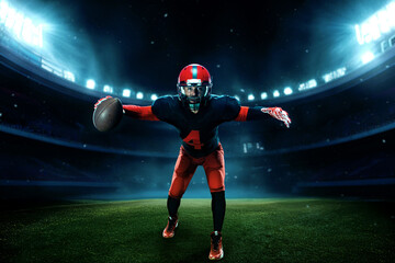 American football player on stadium
