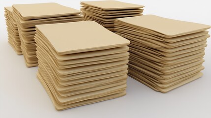 Stacks of Blank Paper Sheets for Printing or Office Use in Neutral Setting : Generative AI