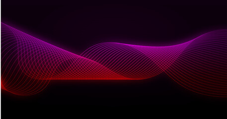 abstract background with glow lines wave