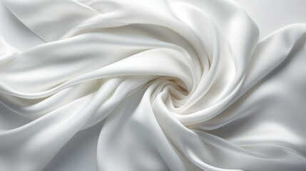 Obraz premium Soft, luxe white fabric with gentle ripples, creating an elegant backdrop perfect for any design project.