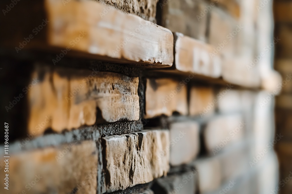 Poster close-up of rustic brick wall with stack detail showcasing architectural texture and integrity : gen