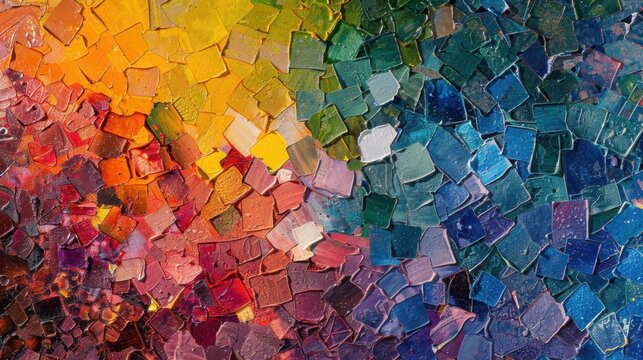 a vibrant mosaic of colors and textures converging in an abstract symphony, white space in the center of the page for text, dynamic and rhythmic compositions against a backdrop of visual harmony
