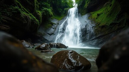 waterfall in the mountains