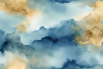 Deep Blue and Amber Light: A Dreamlike Heavenly Palette